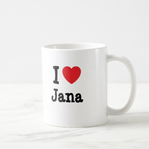 Caneca De Café Eu amo Jana Heart Shirt