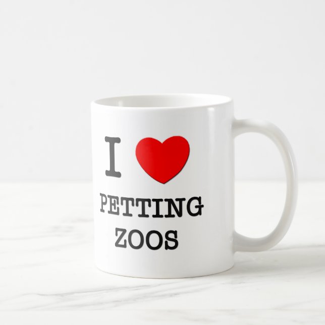 Caneca De Café Eu amo jardins zoológicos Petting (Direita)