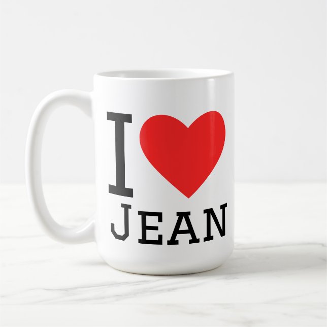 Caneca De Café Eu amo jean (Esquerda)