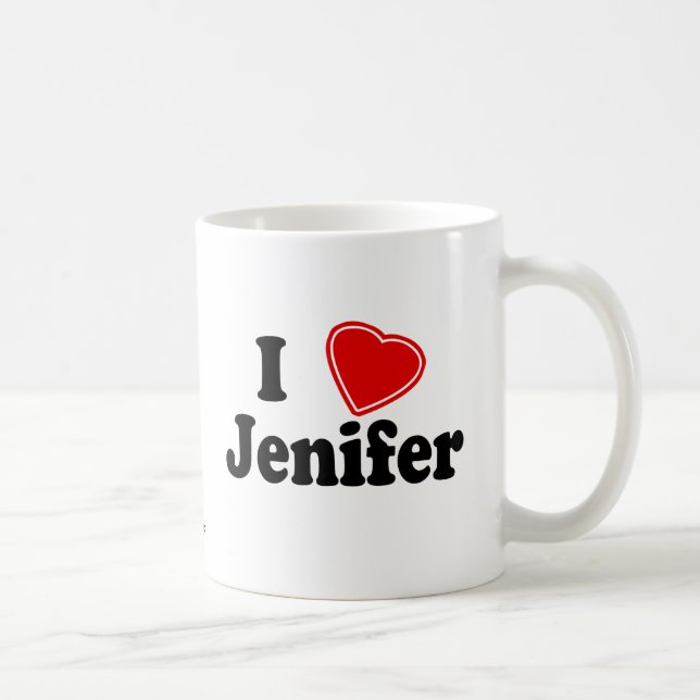 Caneca De Café Eu amo Jenifer (Direita)