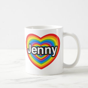 Caneca De Café Eu amo Jenny. Eu te amo Jenny. Coração