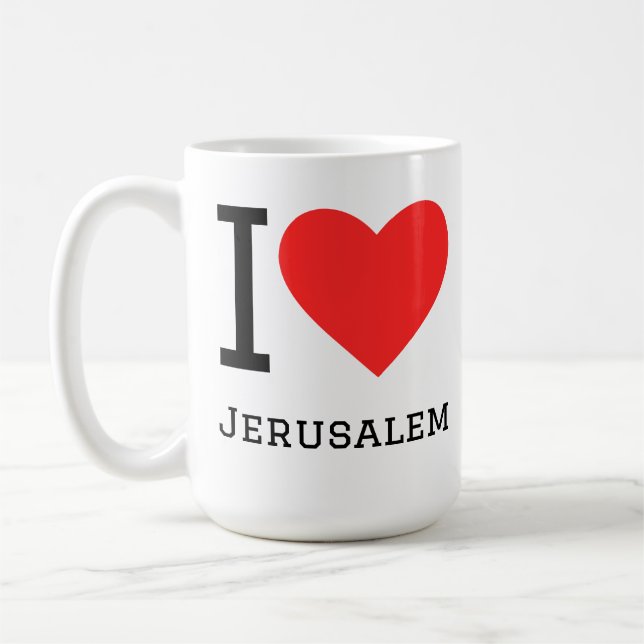 Caneca De Café Eu amo Jerusalém  (Esquerda)