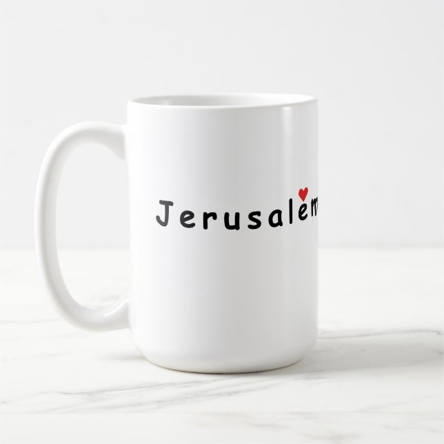 Caneca De Café Eu amo Jerusalém Israel (Esquerda)