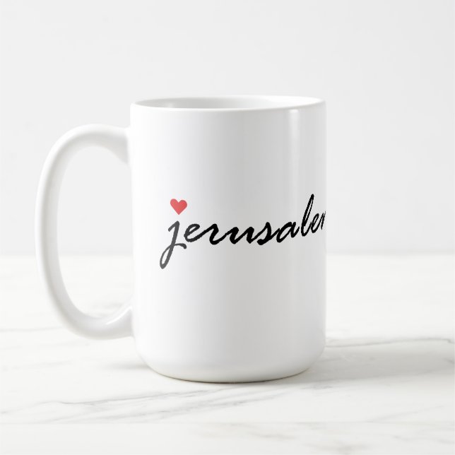 Caneca De Café Eu amo Jerusalém Israel (Esquerda)