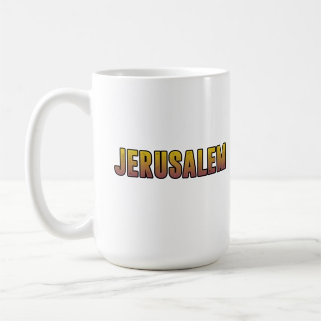 Caneca De Café Eu amo Jerusalém Israel (Esquerda)