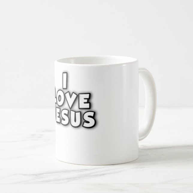 Caneca De Café Eu Amo Jesus (Frente Esquerda)