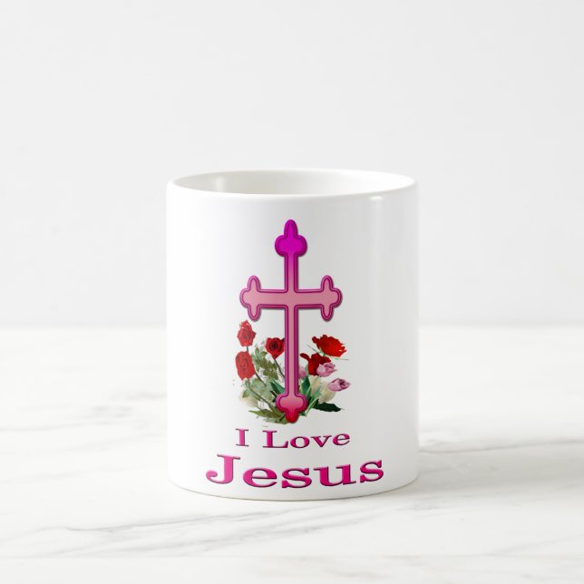 Caneca De Café Eu amo Jesus design 2 (Centro)