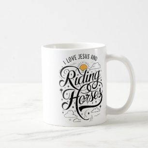 Caneca De Café Eu Amo Jesus E Cavalos Cavalos Andando Meninas De
