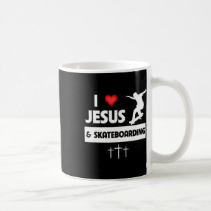 Caneca De Café Eu Amo Jesus E Skateboarding Truques De Skate