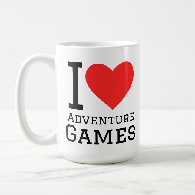 Caneca De Café Eu amo jogos de aventura  (Esquerda)