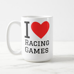 Caneca De Café Eu amo jogos de corrida