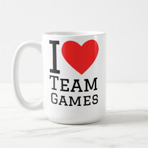 Caneca De Café Eu amo jogos de equipe