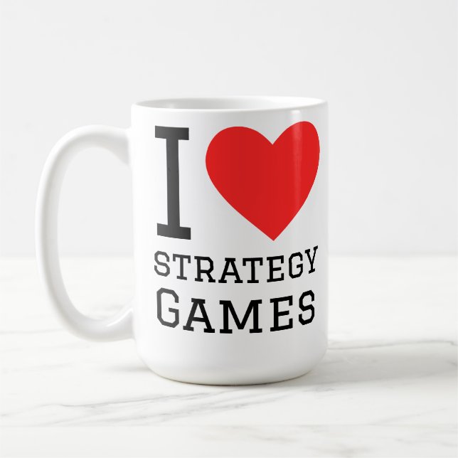 Caneca De Café Eu amo jogos de estratégia  (Esquerda)