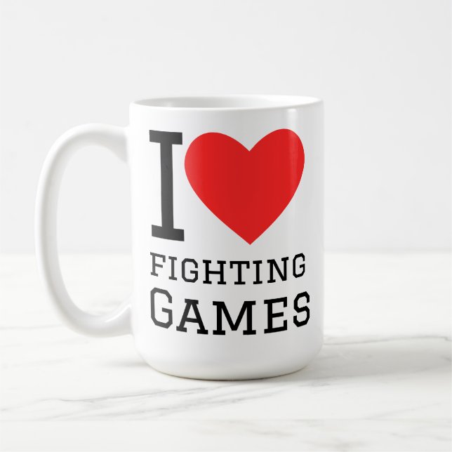 Caneca De Café Eu amo jogos de luta (Esquerda)