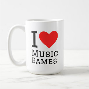 Caneca De Café Eu amo jogos de música 