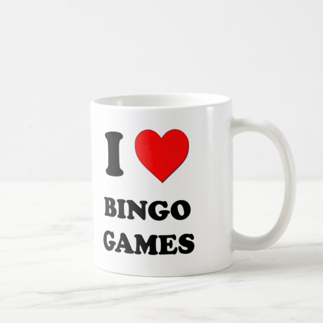 Caneca De Café Eu amo jogos do Bingo (Direita)