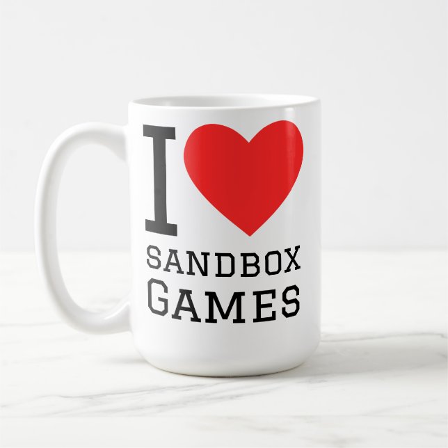 Caneca De Café Eu amo jogos sandbox (Esquerda)