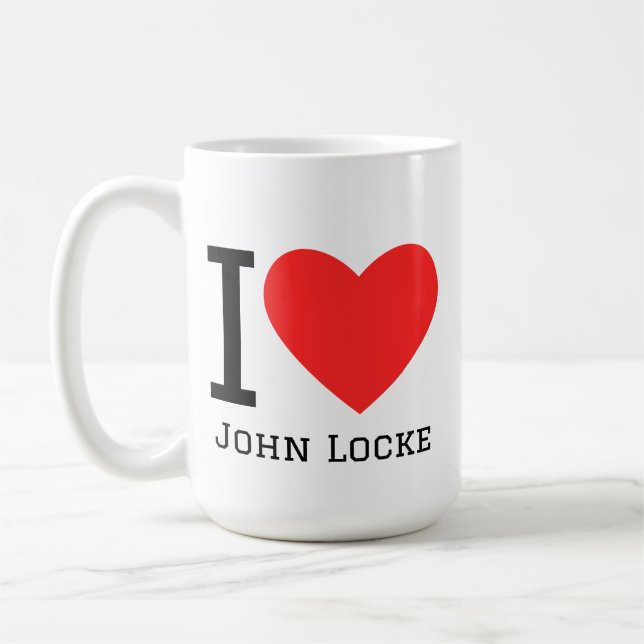 Caneca De Café Eu amo John Locke  (Esquerda)