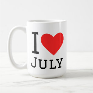 Caneca De Café Eu amo julho