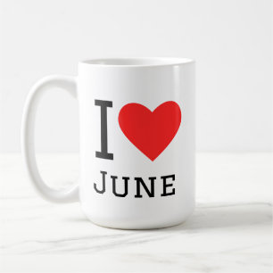 Caneca De Café Eu amo junho