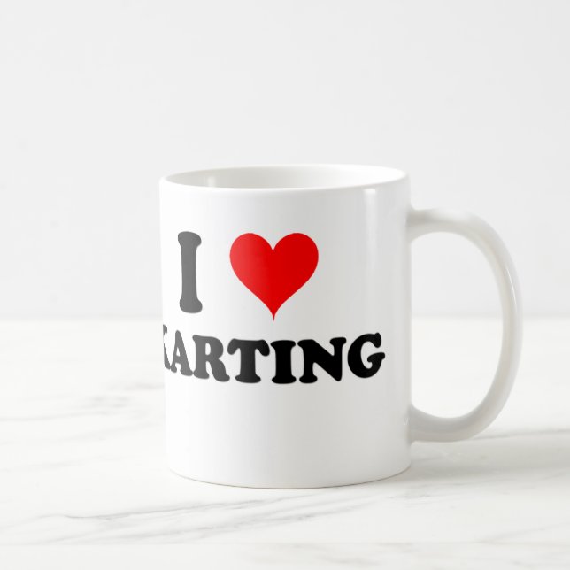 Caneca De Café Eu amo Karting (Direita)