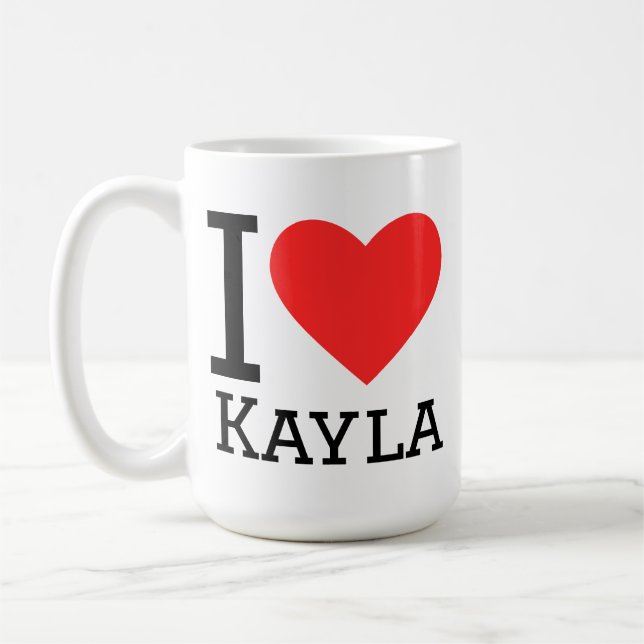 Caneca De Café Eu amo Kayla (Esquerda)