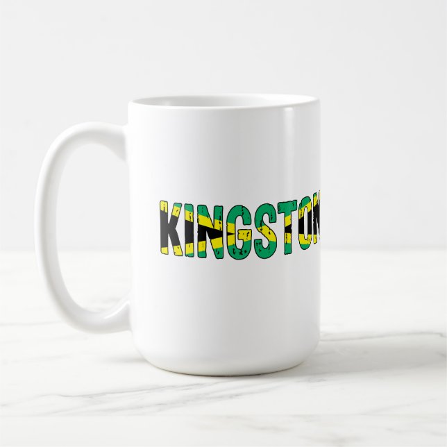 Caneca De Café Eu amo Kingston Jamaica (Esquerda)