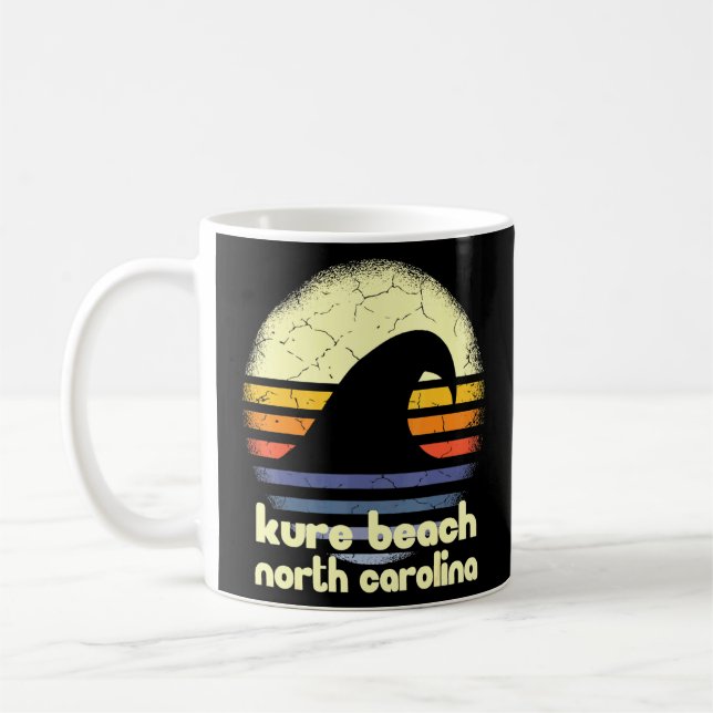 Caneca De Café Eu Amo Kure Beach North Carolina Ocean Wave Nc (Esquerda)