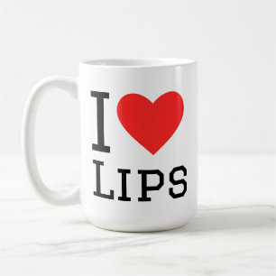 Caneca De Café Eu amo lábios