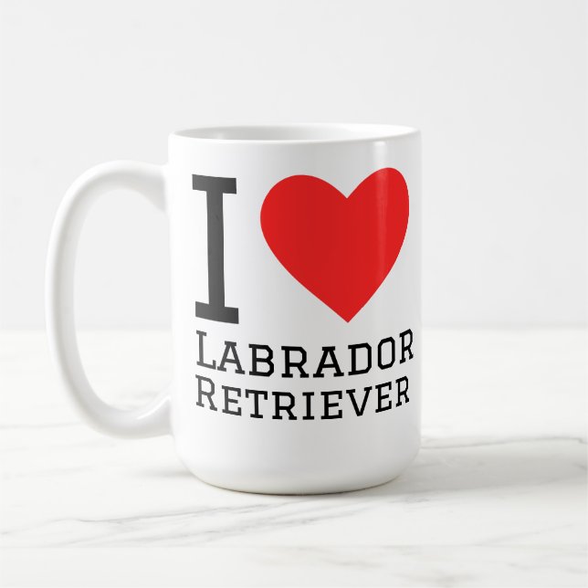 Caneca De Café Eu amo labrador retriever (Esquerda)