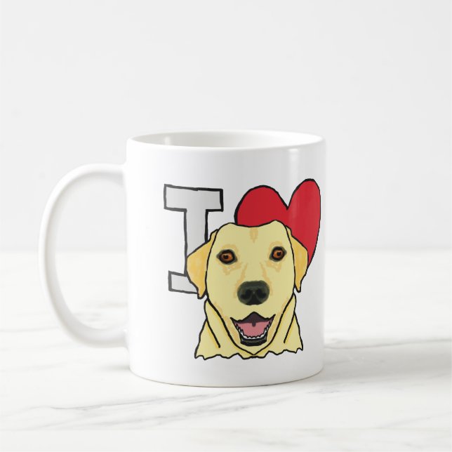 Caneca De Café Eu Amo Labradores (Esquerda)