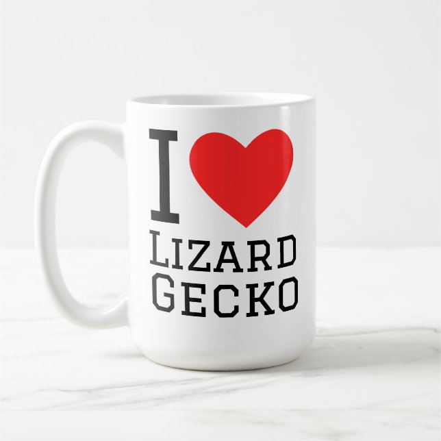 Caneca De Café Eu amo lagartixa geco (Esquerda)