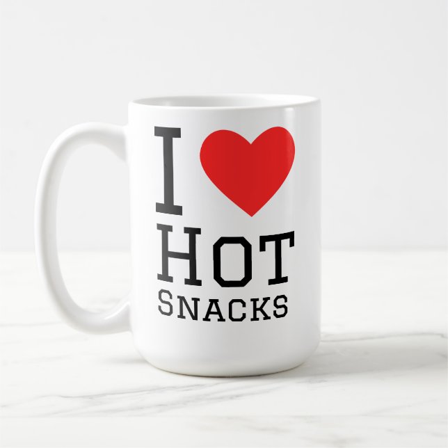 Caneca De Café Eu amo lanches quentes (Esquerda)