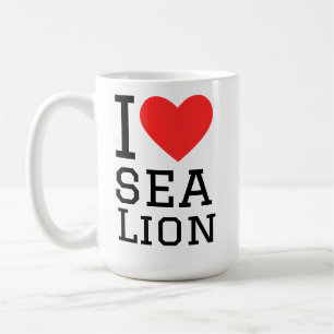 Caneca De Café Eu amo leão marinho