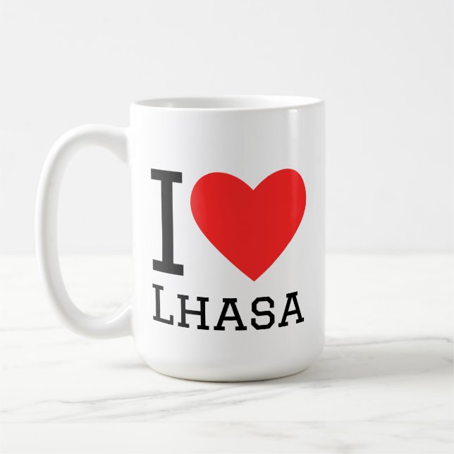 Caneca De Café Eu amo Lhasa (Esquerda)