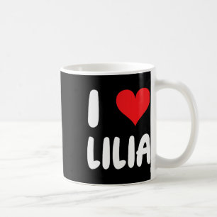 Caneca De Café Eu Amo Lilia - Coração