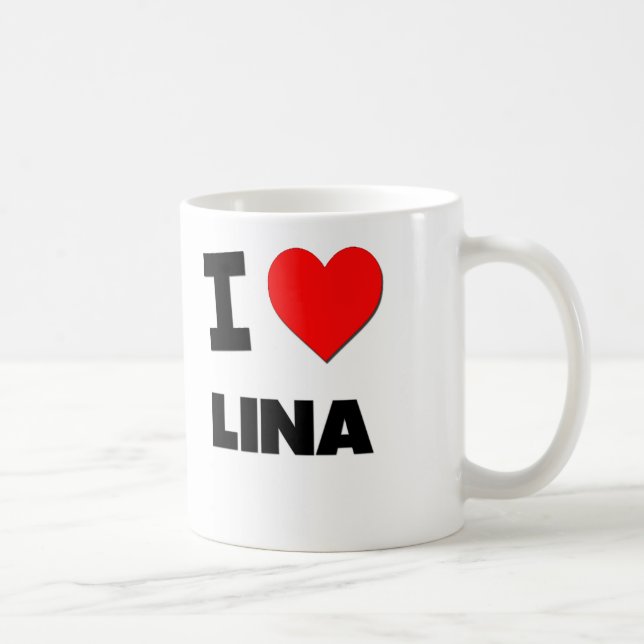 Caneca De Café Eu amo Lina (Direita)
