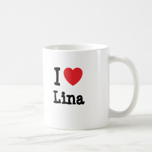 Caneca De Café Eu amo Lina Heart-Shirt
