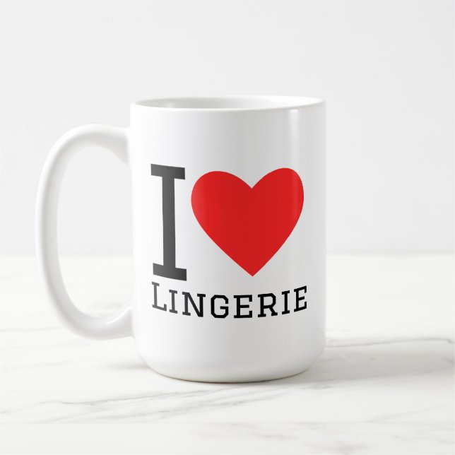 Caneca De Café Eu amo lingerie (Esquerda)