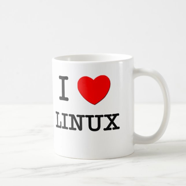 CANECA DE CAFÉ EU AMO LINUX (Direita)
