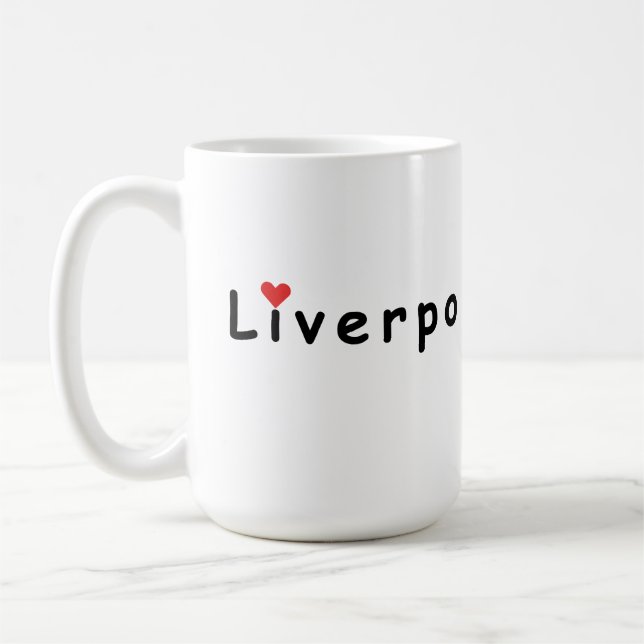 Caneca De Café Eu amo Liverpool (Esquerda)
