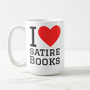Caneca De Café Eu amo livros de sátira