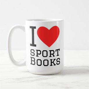 Caneca De Café Eu amo livros esportivos