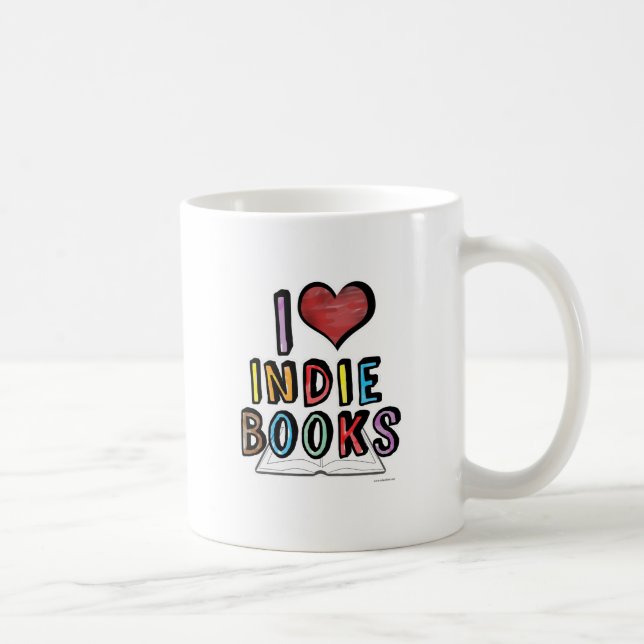 Caneca De Café Eu Amo Livros Indie Legal Leitor Slogan (Direita)
