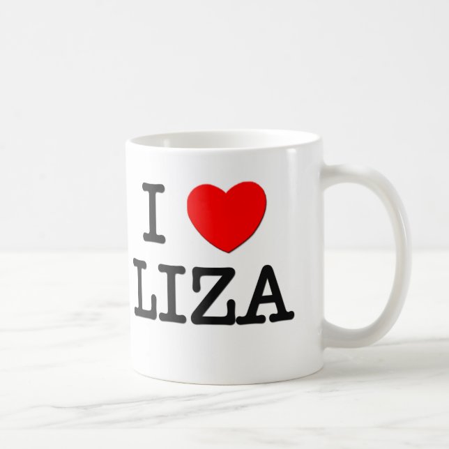 Caneca De Café Eu amo Liza (Direita)