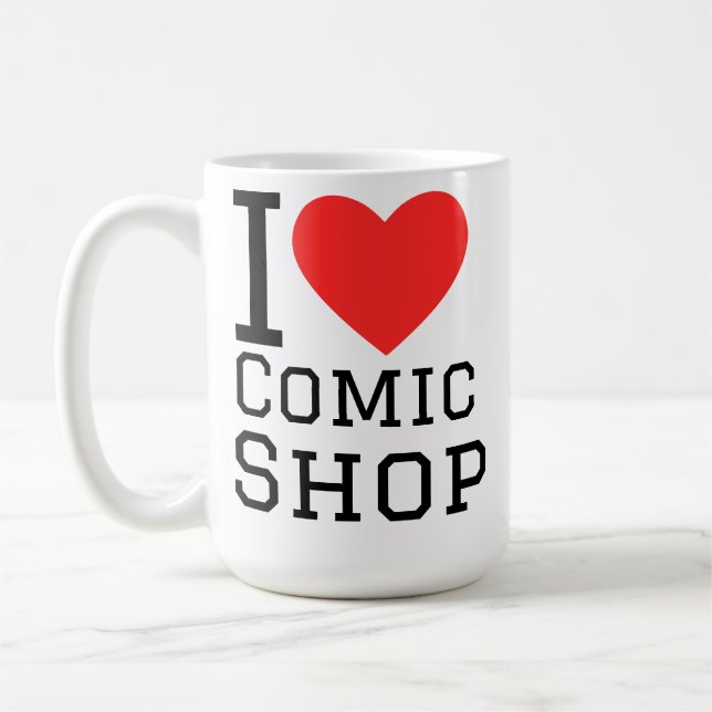Caneca De Café Eu amo loja de quadrinhos (Esquerda)