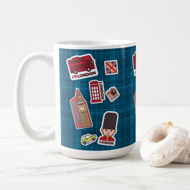 Caneca De Café Eu amo Londres (Com Donut)