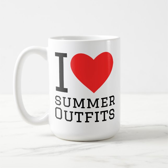 Caneca De Café Eu amo looks de verão (Esquerda)