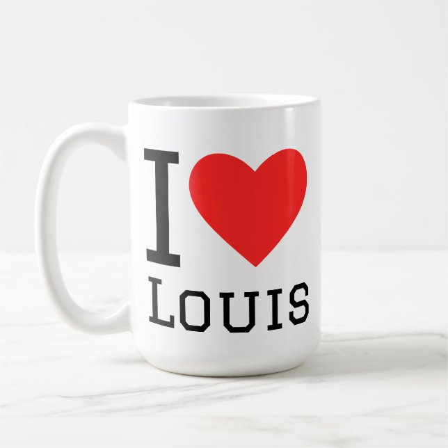 Caneca De Café Eu amo Louis (Esquerda)