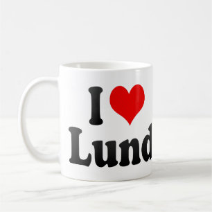 Caneca De Café Eu amo Lund, suecia. Entalhe Alskar Lund, suecia
